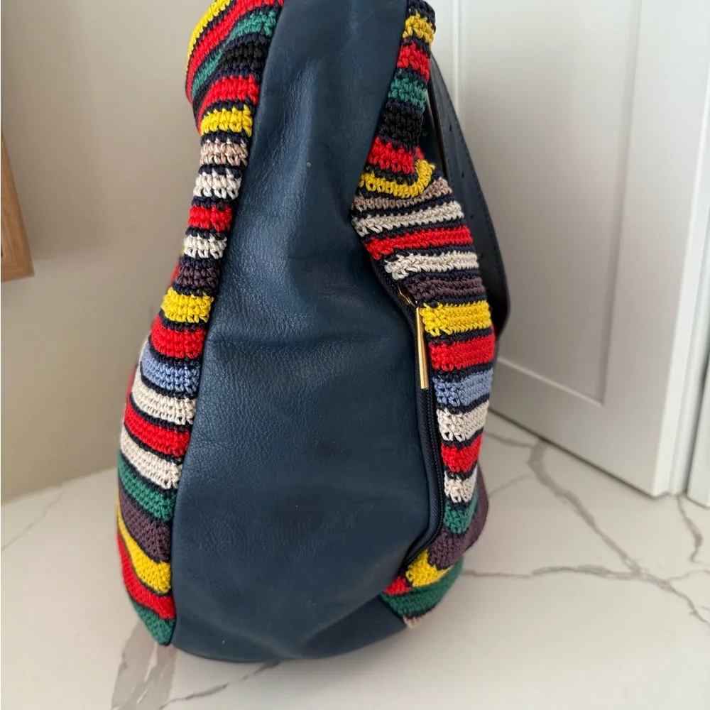 The Sak, Striped Multicolor Knit Shoulder tote Bag